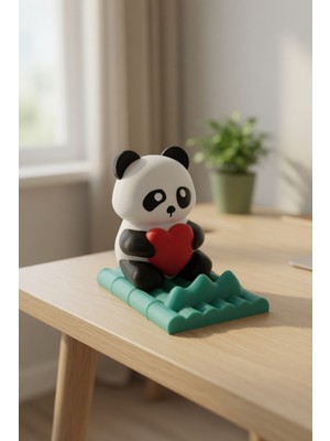 My Craft 3D MYCRAFT3D Panda Figürlü Telefon Standı Masaüstü Şık Hediyelik Telefon Tutucu Uyumlu Dekoratif