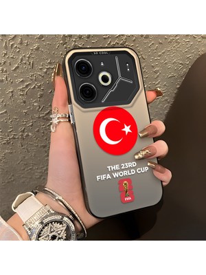 HONTINGA Tecno Pova 6 ile Uyumlu Kılıfı Silikon Kenar Sert Arka Düşüme Önleyici Basitlik Anti Düşme Kamera Korumali 2026 Fifa Dünya Kupası Desen Telefon Kılıfı K1-1149