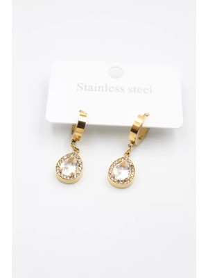 Die Grup Damla Taşlı Küpe - Altın