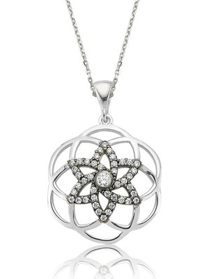 Elwes 925 Ayar Gümüş Yıldız Yaşam Çiçeği Kadın Gümüş Kolye