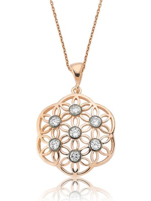 Elwes 925 Ayar Gümüş Yaşam Çiçeği Kadın Gümüş Kolye