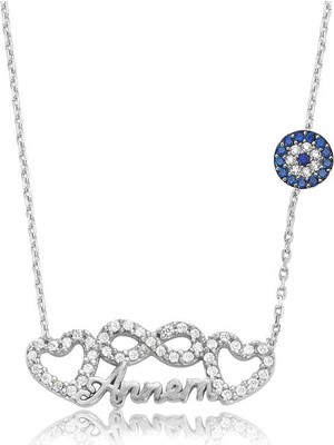 Elwes 925 Ayar Gümüş Sonsuzluk Kalp Annem Kolye