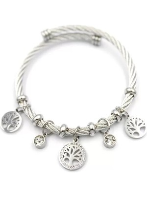 Die Grup Hayat Ağacı Charm Bilezik - Gümüş