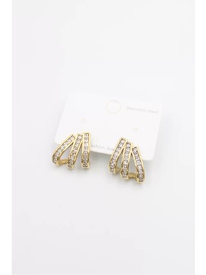 Die Grup Taşlı Küpe - Altın