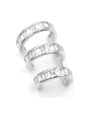 Die Grup Taşlı Kıkırdak Küpe - Gümüş