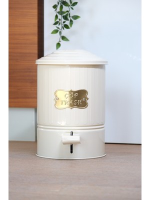 PremiumPort Paslanmaz Metal Çöp Kovası, 16 Litre, Mutfak ve Banyo Için Şık Tasarım