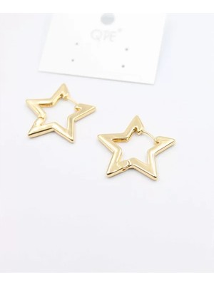 Die Grup Metal Yıldız Küpe - Altın