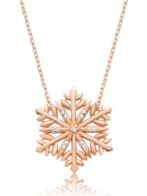 Elwes 925 Ayar Gümüş Kar Tanesi Kadın Gümüş Kolye