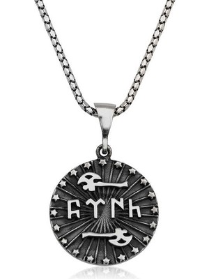 Elwes 925 Ayar Gümüş Baltalı Türk Yazılı Gümüş Kolye