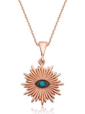 Elwes 925 Ayar Gümüş Nazar Göz Gümüş Kolye