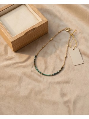 Lumiaaura Altın Kaplama Pırıltılı Afrika Turkuazı Taşlı Choker