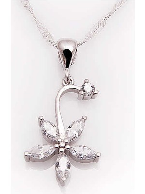 Elwes 925 Ayar Gümüş Çiçek Kadın Gümüş Kolye