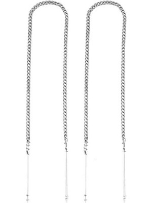 Elwes 925 Ayar Gümüş Zincirli Küpe