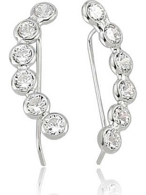 Elwes 925 Ayar Gümüş Su Yolu Küpe