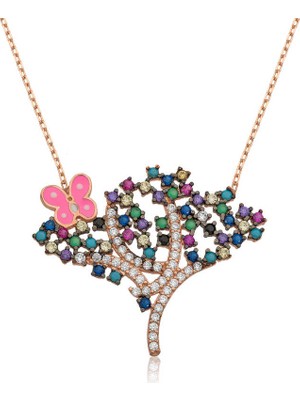 Elwes 925 Ayar Gümüş Bahar Ağacı Kadın Gümüş Kolye