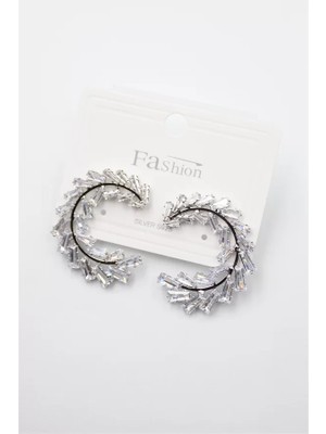 Die Grup Zirkon Taşlı Küpe - Gümüş