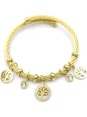 Die Grup Hayat Ağacı Charm Bilezik - Altın