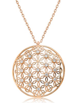 Elwes 925 Ayar Gümüş Yaşam Çiçeği Kadın Gümüş Kolye