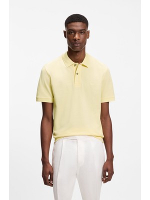 Boss Erkek Normal Kalıp Logo Işlemeli Kısa Kollu Sarı Polo Yaka T-Shirt 50553564-749