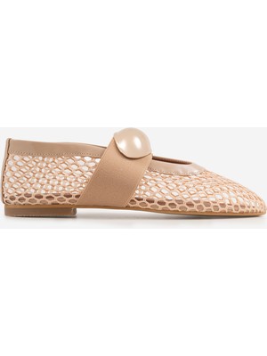 Shoemark Karin Bej Suni Vegan &file Kadın Babet