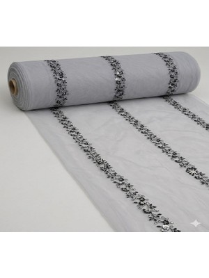 Taç Collection Nakışlı -Şeritli- Tül Perde- 1/2 (Seyrek) Pile -En: 200 cm