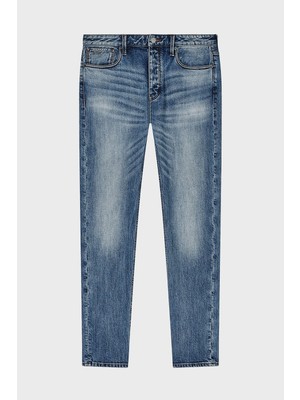 Emporio Armani Erkek Normal Bel Slim Fit Dar Paça Mavi1 Jeans EM000668 AF22251-MB002