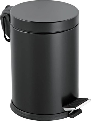 Mabeyn Premium Serisi 3 Litre Hacimli Paslanmaz Banyo-Mutfak Pedallı Çöp Kovası Siyah