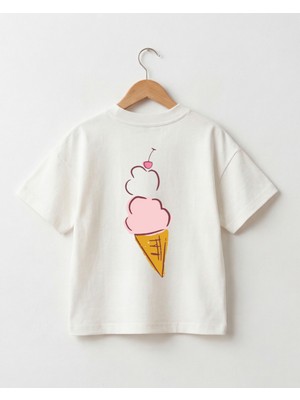 Babytex Oversize Beyaz Tişört Summer Mood Baskılı Ön Arka Tasarım Pamuklu Rahat Kalıp