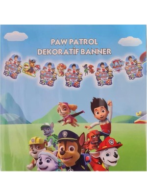 Dizayn Parti Evi Dzyn Paw Patrol Dekoratif Banner – Doğum Günü Parti Süsü Çocuk Banner