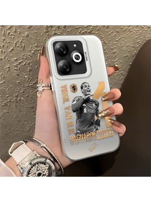 HONTINGA Infinix Smart 8 Pro ile Uyumlu Kılıfı Silikon Kenar Sert Arka Düşüme Önleyici Basitlik Anti Düşme Kamera Korumali Van Dijk Desen Telefon Kılıfı K1-1152