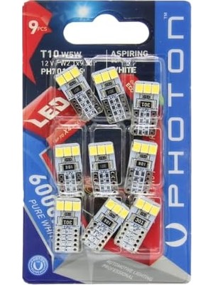 Mabeyn Photon Ampul T10 W5W 12V 10SMD LED (9'lu Blister)