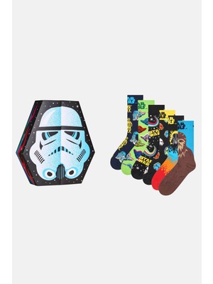 Happy Socks - Çok Renkli Star Wars Figürlü 6\'lı Çorap Seti