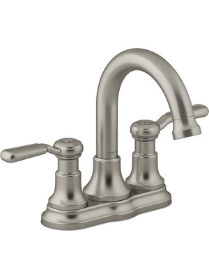 Mabeyn Sterling 27373-4-BN Ludington 4 "clicker Drenaj Montajlı Banyo Bataryası, 2 Saplı Banyo Lavabo Bataryası, 1,2 Gpm, Canlı Fırçalanmış Nikel