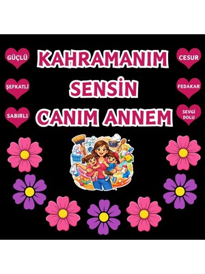 Ti Play Anneler Günü Okul Panosu Figür Seti | Hazır Kesim Sınıf Süsü