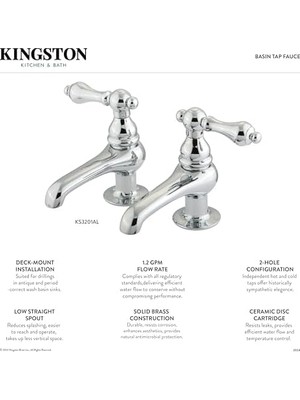 Mabeyn KS3208AX Restorasyon Lavabo Musluk Musluğu, Fırçalanmış Nikel, 3,88 x 3,5 x 1,75