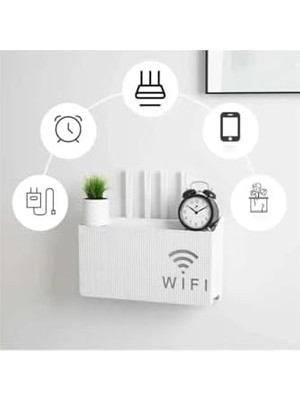 Mabeyn Beyaz Wifi Kutusu Duvar Asılabilir Sigorta ve Modem Saklama Kutusu 25X15X6 cm