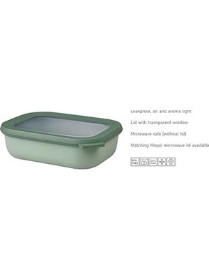 Mabeyn Çok Kaseli Cirqula Dikdörtgen 3 Parçalı Set (750+1500+3000)- Sage