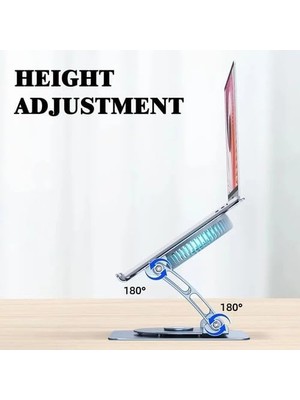 Mabeyn 804D 360 Derece Dönebilir Alüminyum Katlanabilir Laptop Standı (Koyu Gri)