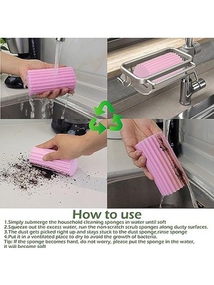 Mabeyn 8'li Paket Nemli Temiz Silgi Süngeri, Sünger Temizleme Fırçası, Temizlik, Bulaşık, Panjur, Cam, Süpürgelik, Havalandırma Delikleri, Pencere Rayları ve Musluklar Için Silgi