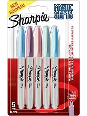Mabeyn Sharpie Permanent Kalıcı Markör, Mystic Gems, 5'li Paket