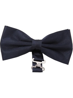 Varetta Lacivert Saten Kumaş Erkek Papyon Ayarlanabilir Mekanizma ile Şık Tasarım