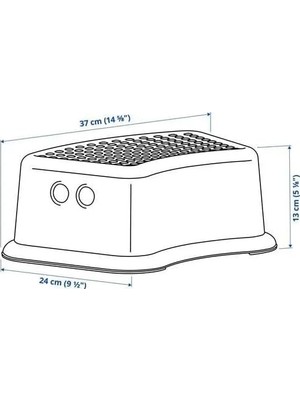 Mabeyn Çocuk Basamağı, Beyaz-Turkuaz, 37X13 cm