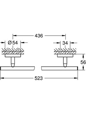 Mabeyn Start Cosmopolitan Uzun Havluluk, 522 Mm, Duş/banyo Aksesuarları, Krom, 41166000