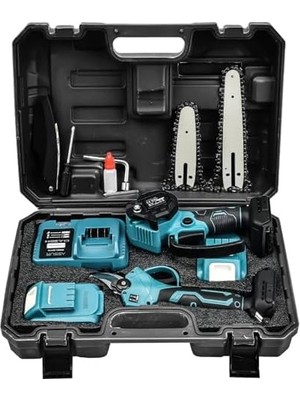 Mabeyn Assur Akülü Budama Makası ve Testere Seti, 18V Li-Ion, 2 Adet 1500MAH Akü, 35MM Kesim Çapı, Metal Şanzıman, ASR1013