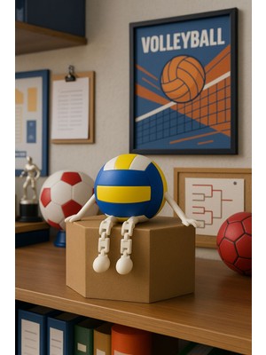 fyne Voleybol Topu Figürü | Dekoratif ve Eğlenceli Biblo Figür Hediyelik | 7cm