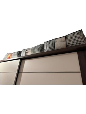 Mabeyn 5 Adet Boy Pencereli Hurç Seti 64X46X34 Büyük Boy Yorgan Hurcu Battaniye Yastık Altı Dolap Üstü Çeyiz Bohçası Düzenleyeci Organizer