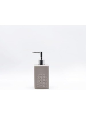 Mabeyn Seramik Sıvı Sabunluk Bej Modern 7X7X17CM 300ML Seti