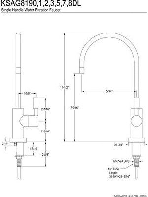 Mabeyn KSAG8197DL Su Filtrasyon Musluk, Fırçalanmış Pirinç