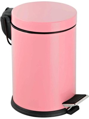 PremiumPort Paslanmaz Çöp Kovası, Pembe, 3 Litre, Pedallı, Banyo ve Mutfak Için