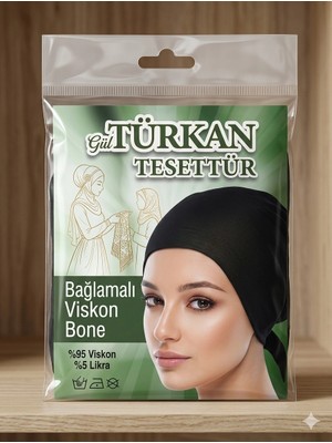 Türkan Bağlamalı Viskon Bone Siyah